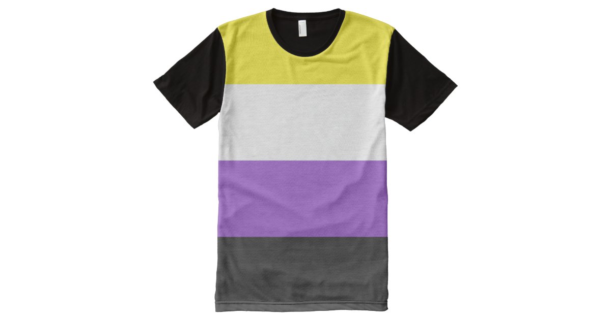 Non Binary Flag All Over Print T Shirt Zazzle Com