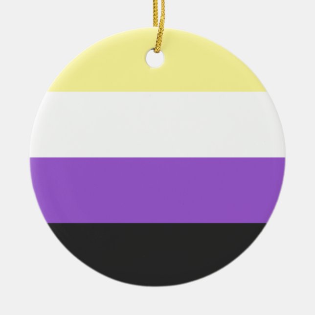 Non-Binary Flag Ceramic Ornament (Front)