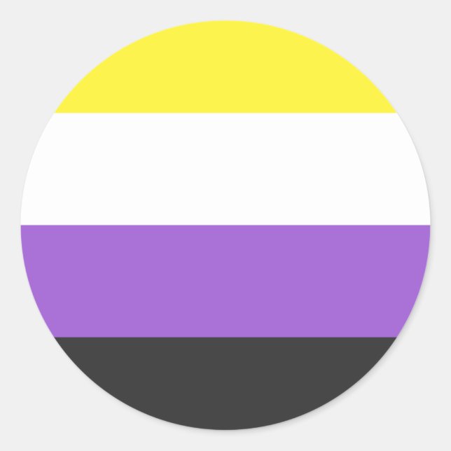 Non-Binary Flag Classic Round Sticker (Front)