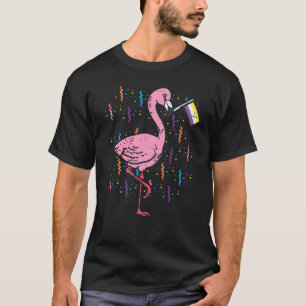 Non Binary Flag Flamingo Lgbt Pride Month Nb Ally T-Shirt
