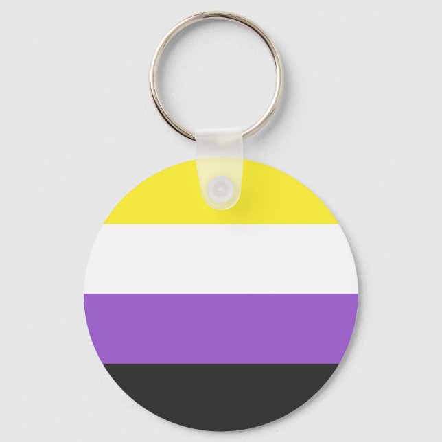 Non-Binary Flag Keychain (Front)