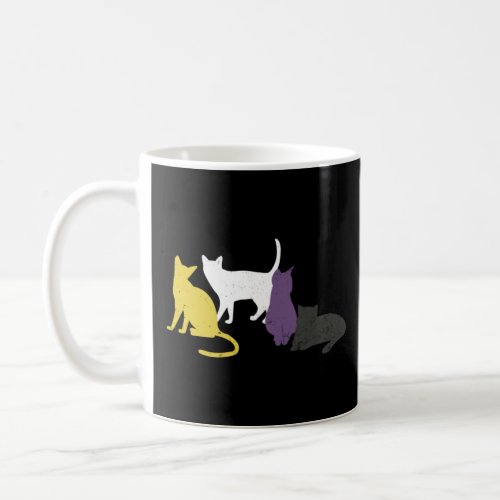 Non Binary Flag LGBTQ Cats Pride Cat  1  Coffee Mug