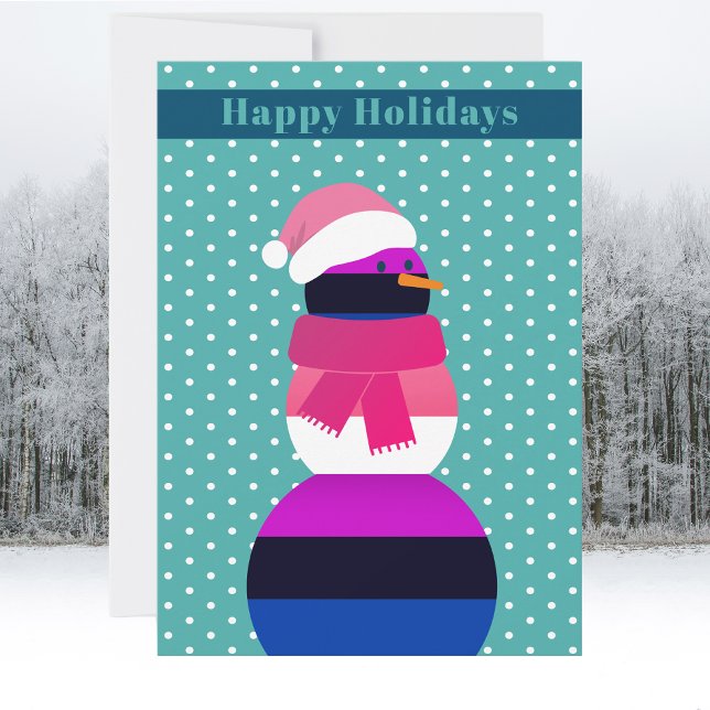 Non-binary flag snowman christmas Holiday Card (Creator Uploaded)