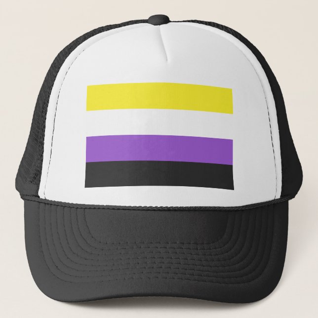 Non-Binary Flag Trucker Hat (Front)