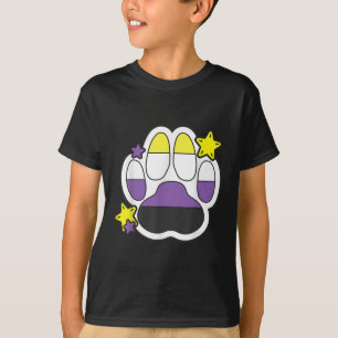 Non Binary Furry Paw Lgbtq Month Gay Rights Pride  T-Shirt