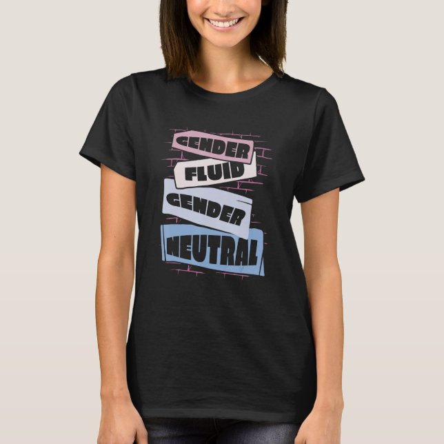 Non Binary Genderless Neutral - Pride Gender Fluid T-Shirt (Front)