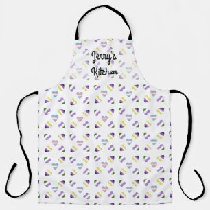 Non-binary, genderqueer and trans Pride Hearts Apron