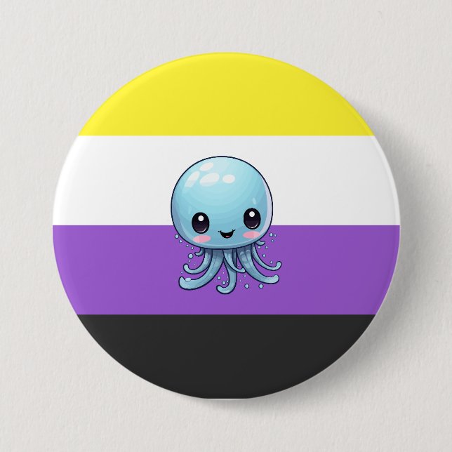 non-binary jellyfish button (Front)