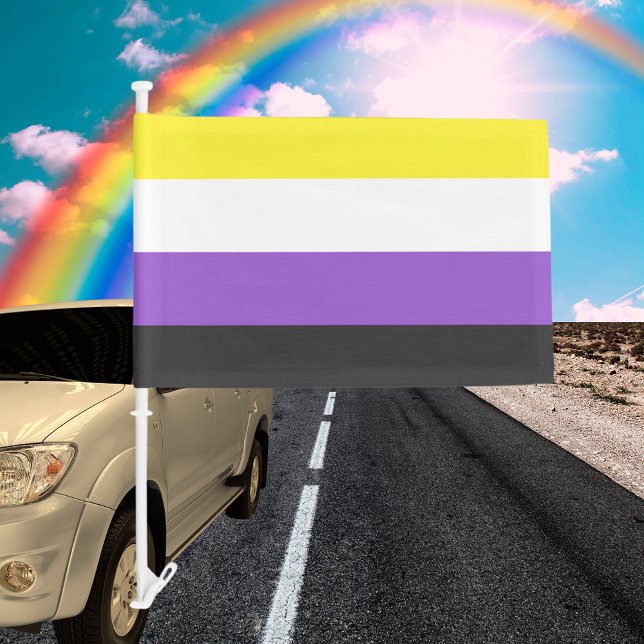 Non-Binary LGBTIQ Pride They Them Car Flag (Non-Binary LGBTIQ Pride They Them Car Flag)