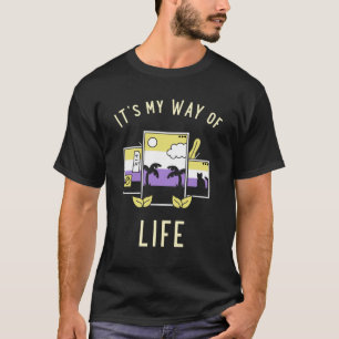 Non Binary Mauve, purple, yellow and white palm T-Shirt