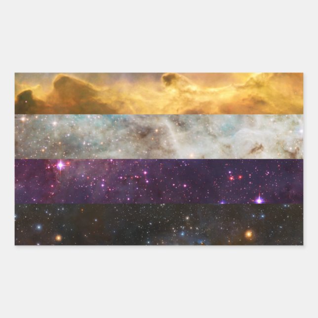 Non-binary nebula flag stickers (Front)