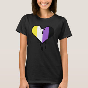 Non-Binary Pride Dripping Heart T-Shirt