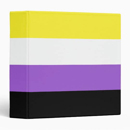 Non Binary Pride Flag 3 Ring Binder