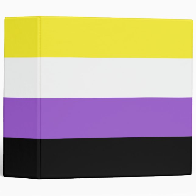 Non Binary Pride Flag 3 Ring Binder (Front/Spine)