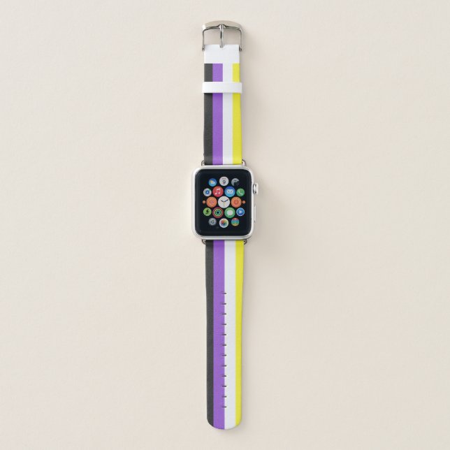 Non-Binary Pride flag Apple Watch Band (Front)