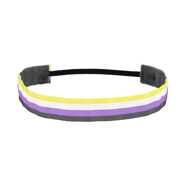Non-Binary Pride flag Athletic Headband (Front)