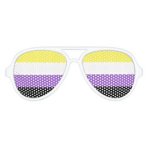 Non Binary Pride Flag Aviator Sunglasses