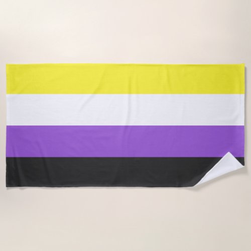 Non_Binary Pride flag Beach Towel