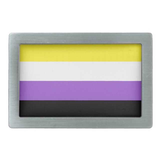 Non Binary Pride Flag Belt Buckle (Front)