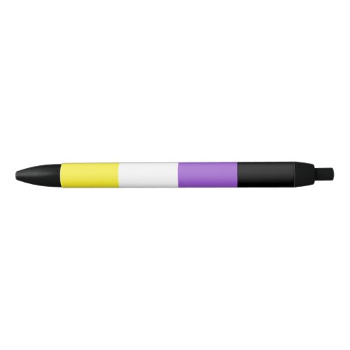 Non Binary Pride Flag Black Ink Pen