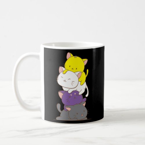 Non Binary Pride Flag Cat Anime Kawaii Coffee Mug