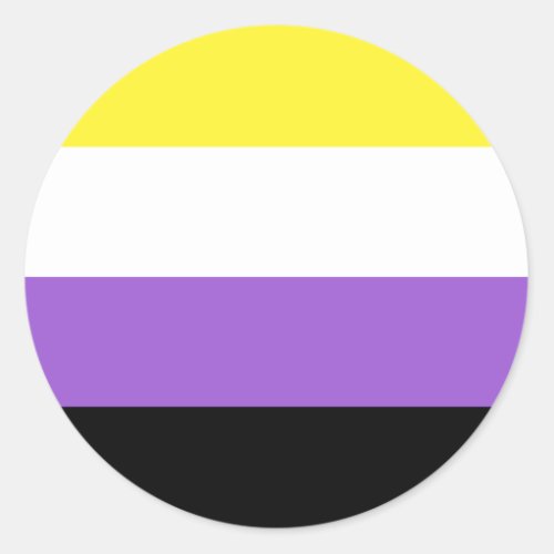 Non Binary Pride Flag Classic Round Sticker