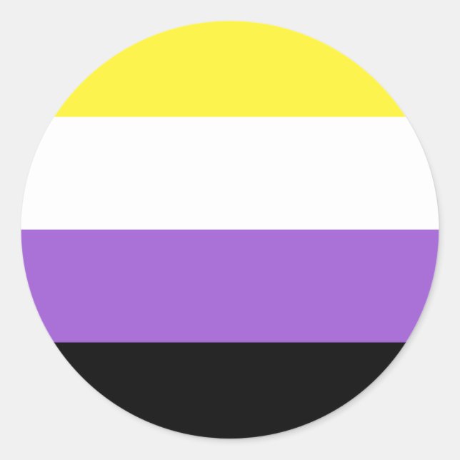 Non Binary Pride Flag Classic Round Sticker (Front)