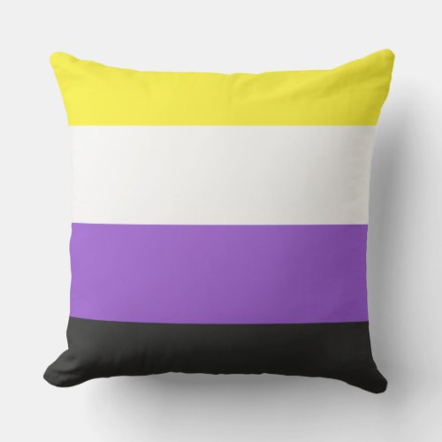 Non_binary pride flag design throw pillow