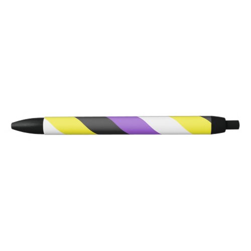 Non_binary pride flag design with stripes black ink pen