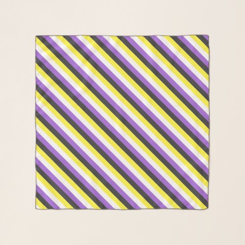 Non_binary pride flag enby design with stripes scarf