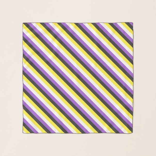 Non-binary pride flag /enby design with stripes scarf (Front)