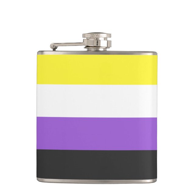 Non-Binary Pride flag Flask (Front)