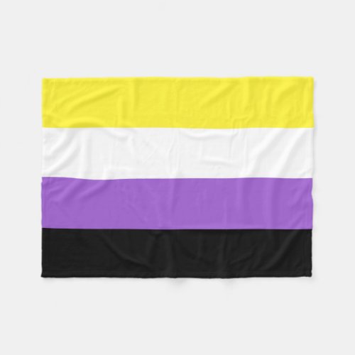 Non Binary Pride Flag Fleece Blanket