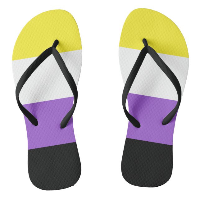 Non Binary Pride Flag Flip Flops (Footbed)