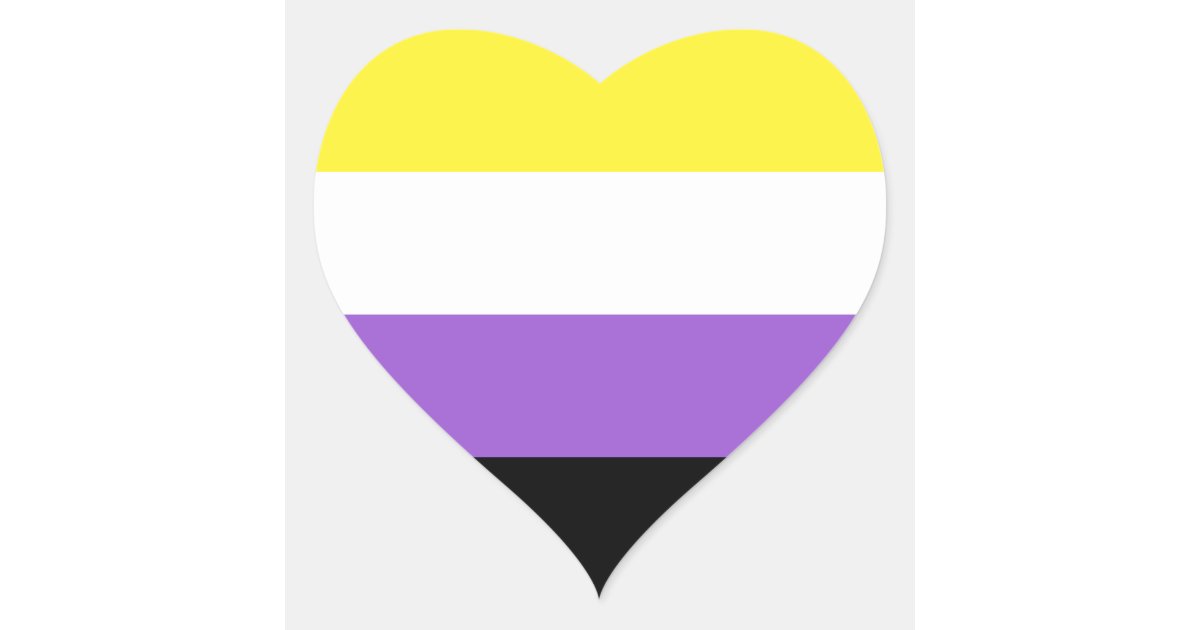 Non Binary Pride Flag Heart Sticker