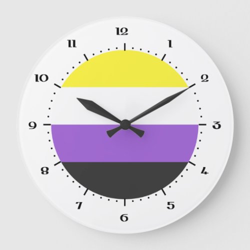 Non_Binary Pride flag Large Clock