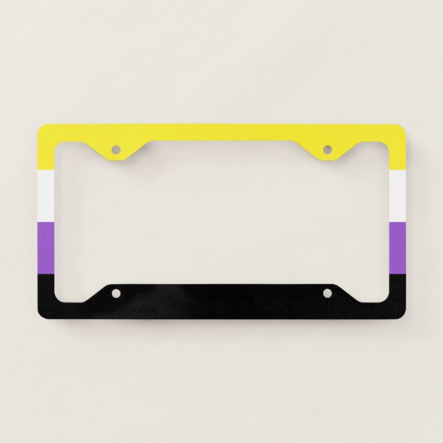 Non Binary Pride Flag License Plate Frame (Front)