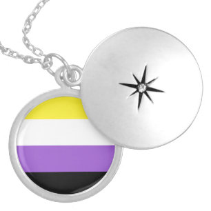 Non Binary Pride Flag Locket Necklace