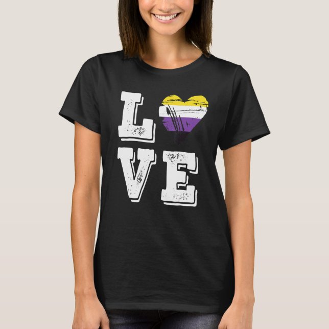 Non Binary Pride Flag Love Non Binary Flag 1 T-Shirt (Front)