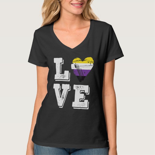 Non Binary Pride Flag Love Non Binary Flag 1 T-Shirt (Front)