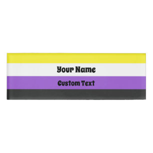 Non-binary pride flag name tag