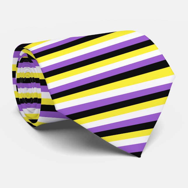 Non Binary Pride Flag Neck Tie (Rolled)