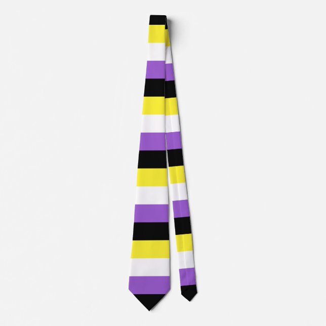 Non Binary Pride Flag Neck Tie (Front)
