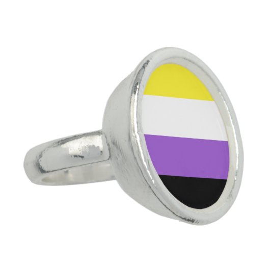 Non Binary Pride Flag Ring (Side)