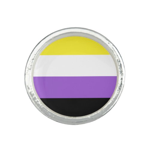 Non Binary Pride Flag Ring