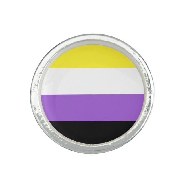Non Binary Pride Flag Ring (Front)