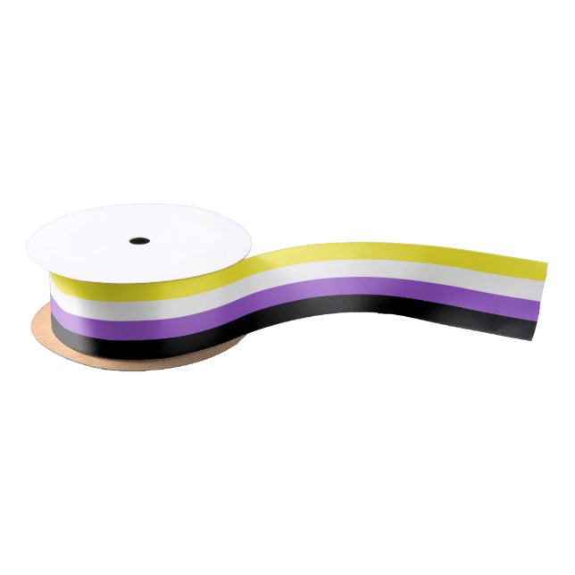 Non Binary Pride Flag Satin Ribbon (Spool)