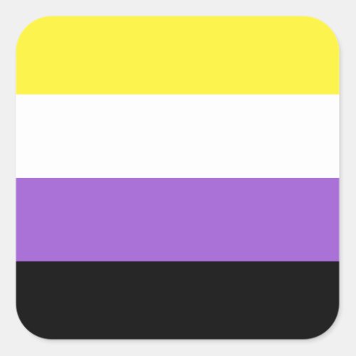 Non Binary Pride Flag Square Sticker