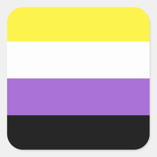 Non Binary Pride Flag Square Sticker | Zazzle.com