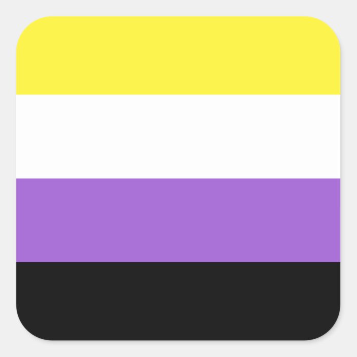 Non Binary Pride Flag Square Sticker 4697